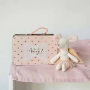 Maileg Guardian Angel Mouse in Suitcase